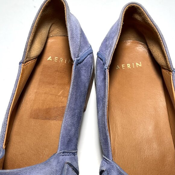 Aerin Hawley Suede Slip On Woven Loafers - Picture 7 of 11